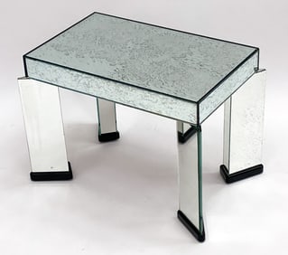 ANTIQUED MIRROR SIDE TABLE
