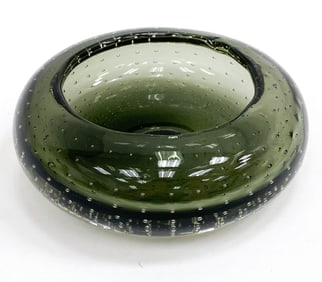 ITALIAN ART GLASS CONTROLLED BUBBLE DISH