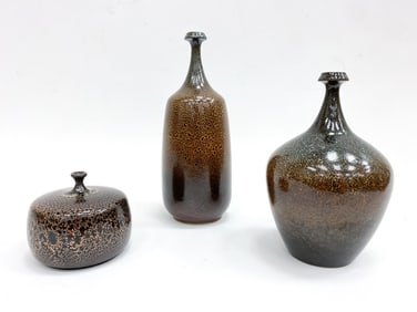 YNGVE BLIXT FOR HOGANAS SWEDISH VASE GROUPING