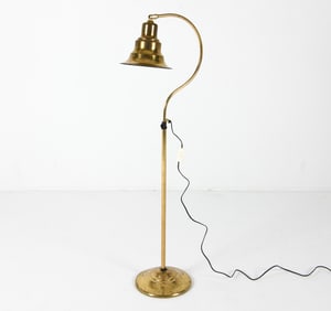 JAN WICKELGREN FOR ANETA BRASS FLOOR LAMP C. 1970S