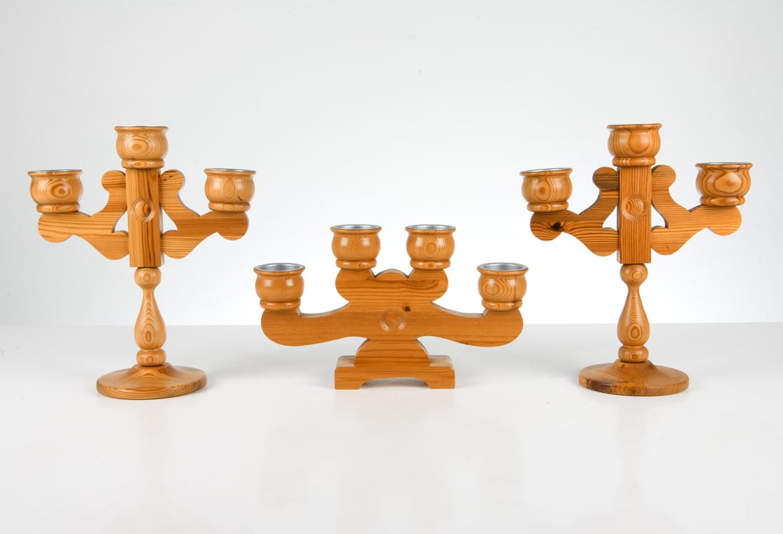 (3) STIG JOHNSSON SWEDISH PINE CANDELABRAS (1 of 15)