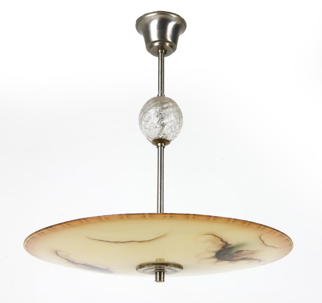 SWEDISH ART DECO GLASS PENDANT LIGHT C. 1940S (1 of 16)