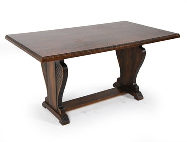 SCANDINAVIAN ART DECO PINE DINING TABLE 20TH C.