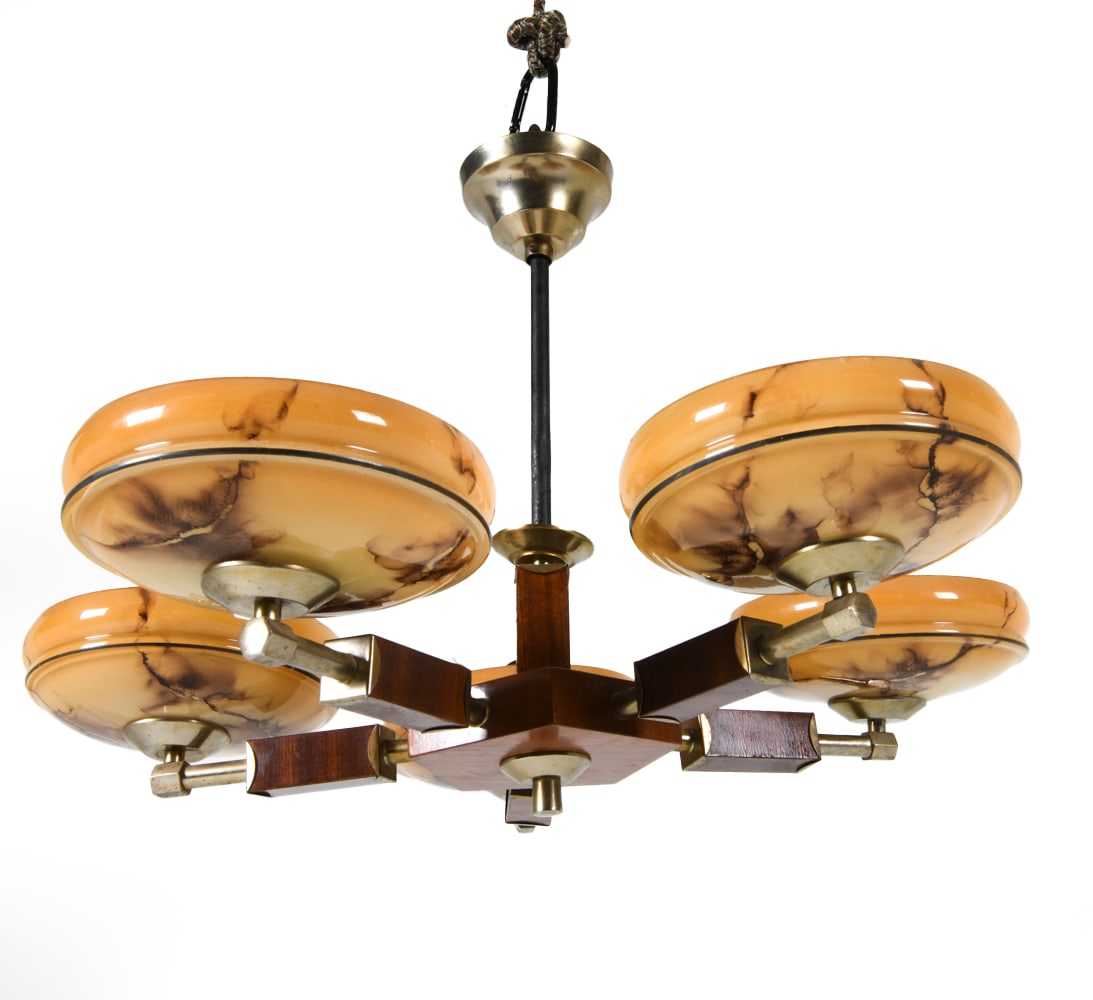 SWEDISH DECO STYLE CHANDELIER C. 1960S (1 of 12)