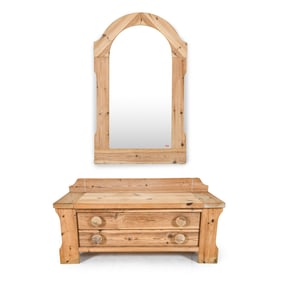 AANNO MOBLER SWEDISH PINE CHEST & MIRROR