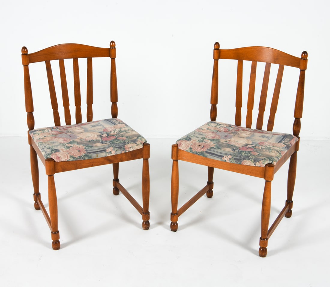 PAIR OF SWEDISH WALNUT SIDE CHAIRS C. 1960S (1 of 18)