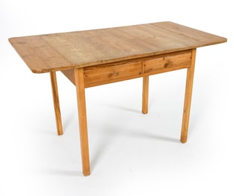 ANTIQUE PINE DROP LEAF KITCHEN TABLE EARLY 20TH C.