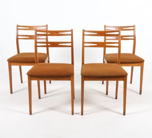 (4) SCANDINAVIAN OAK DINING CHAIRS C. 1960S