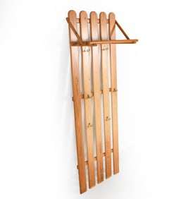 SWEDISH PINE HALL COAT RACK C. 1970S