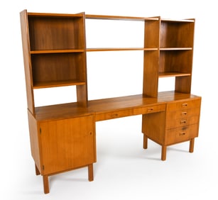 SCANDINAVIAN TEAK DESK W/ HUTCH C. 1960S
