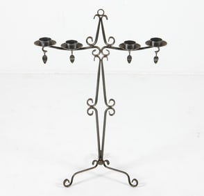 20TH C.SCANDINAVIAN IRON CANDLE FLOOR STAND