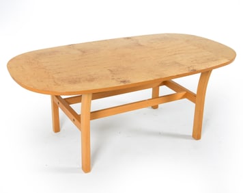 SWEDISH BIRCH BURL COFFEE TABLE C. 1970S