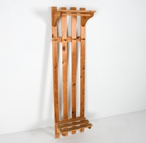 SWEDISH PINE HALL COAT RACK C. 1970S