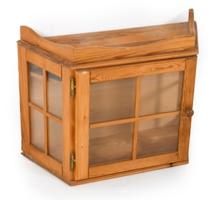 SWEDISH PINE HANGING WALL CABINET C. 1970S
