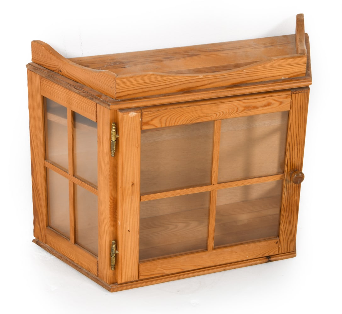 SWEDISH PINE HANGING WALL CABINET C. 1970S (1 of 13)