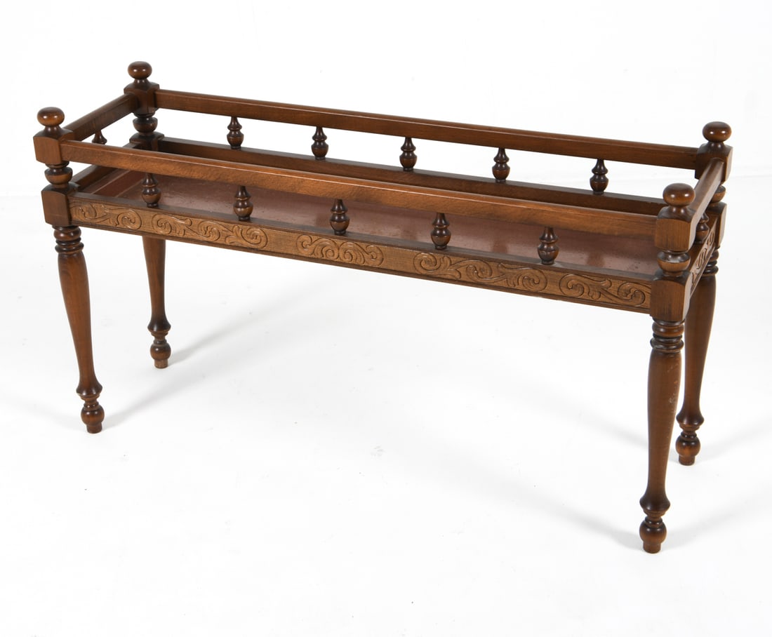 VINTAGE CARVED OAK & COPPER PLANTER C. 1970S (1 of 15)