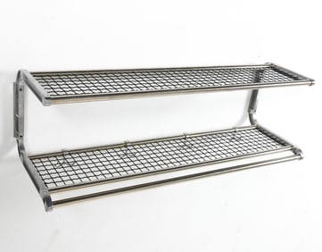 SWEDISH STEEL COAT RACK WALL SHELF C. 1960S