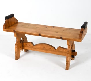 SWEDISH RUSTIC PINE BENCH C. 1960S