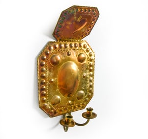 VINTAGE SWEDISH BRASS TONE WALL SCONCE 1960S