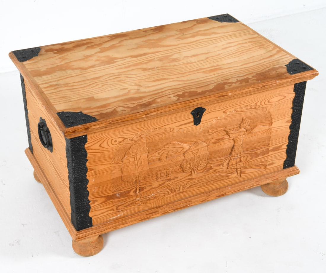 SWEDISH PINE & IRON TRUNK C. 1942 (1 of 20)