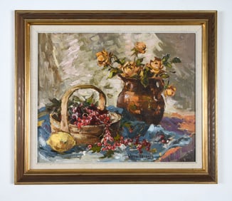 IMPRESSIONIST STILL LIFE O/C 20TH C.