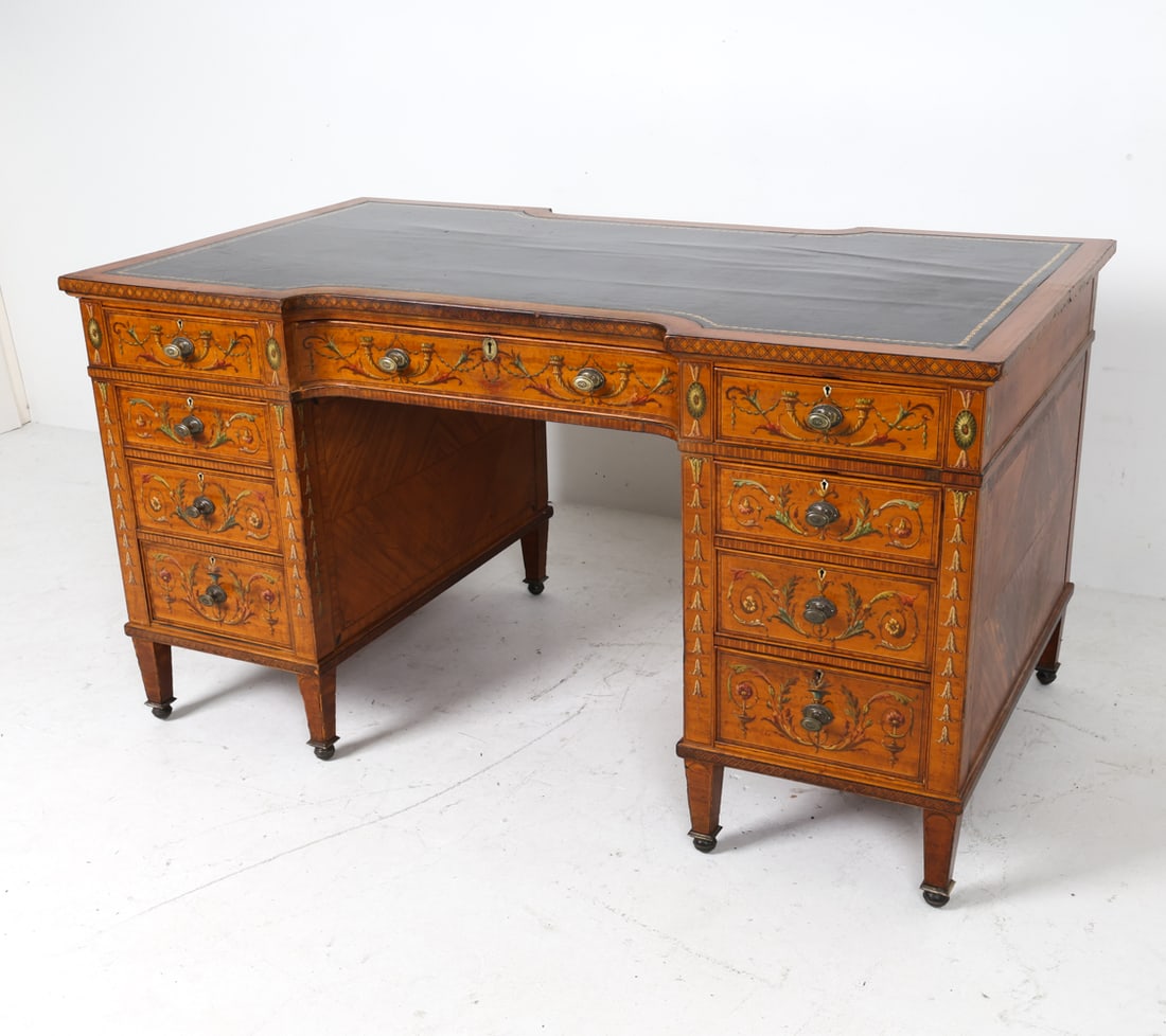 19TH C. PAINT DECORATED ADAMS STYLE DESK