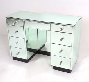 VINTAGE MIRRORED GLASS VANITY DESK
