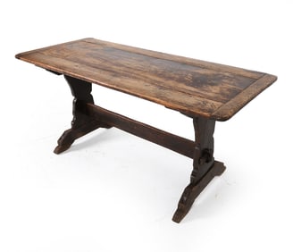 19TH C. TRESTLE DINING TABLE