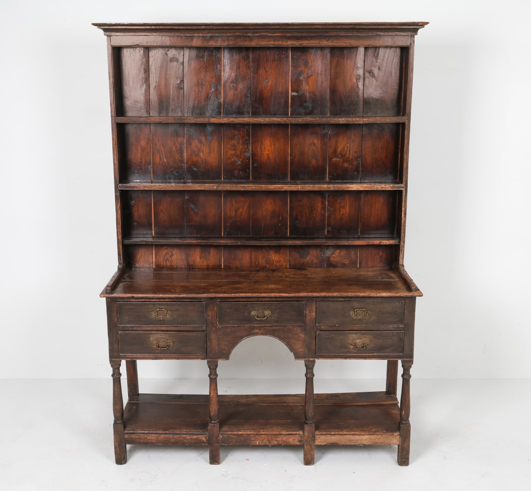 19TH C. WELSH STEPBACK CUPBOARD CABINET (1 of 20)