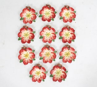 FITZ & FLOYD HAND PAINTED HIBISCUS PLATES