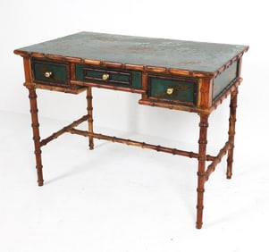 CHINOISERIE FAUX BAMBOO DESK