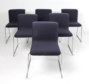 (6) ALAIN BERTEAU & BRUNO 'TAB' DINING CHAIRS