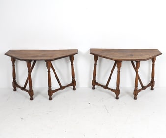 PAIR OF 18TH C. ENGLISH OAK CONSOLE TABLES
