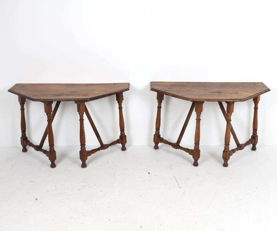 PAIR OF 18TH C. ENGLISH OAK CONSOLE TABLES (1 of 9)