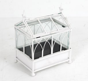 CONTEMPORARY IRON & GLASS TERRARIUM