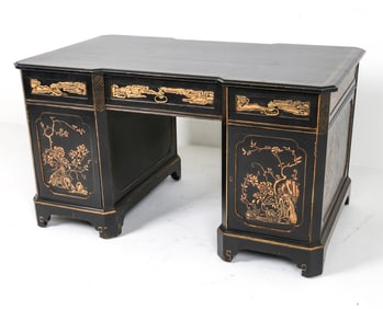 VINTAGE CHIONOISERE LACQUERED PARTNERS DESK