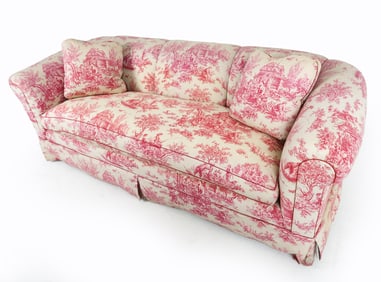 RED & CREAM TOILE SOFA
