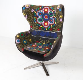 EMBROIDERED EGG CHAIR