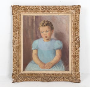 VINTAGE PORTRAIT OF A GIRL EARLY 20TH C.