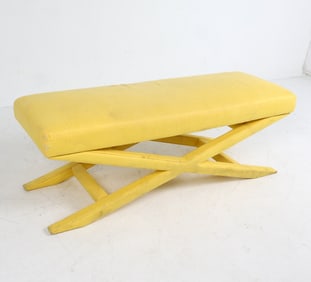 CONTEMPORARY YELLOW UPHOLSTERED BENCH