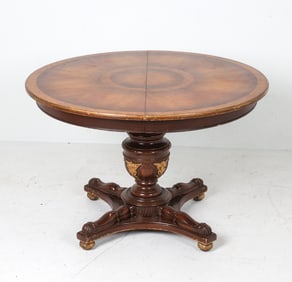 VICTORIAN STYLE CARVED MAHOGANY PEDESTAL TABLE
