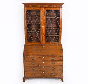 GEORGIAN STYLE MAHOGANY SECRETARY BOOKCASE