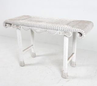 VINTAGE WICKER CONSOLE TABLE