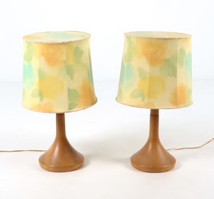 PAIR OF SWEDISH PINE TABLE LAMPS C. 1970S