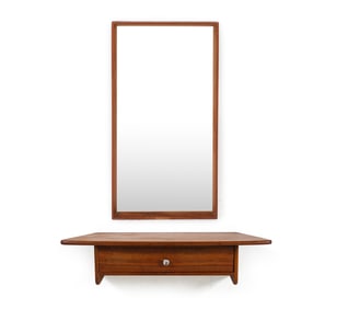 A. M. SPEJLE DANISH SHELF & WALL MIRROR C. 1970S