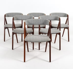 (6) THOMAS HARLEV MODEL 205 TEAK DINING CHAIRS