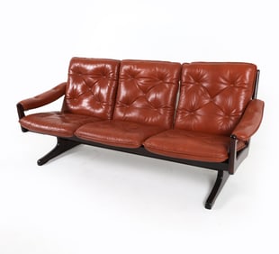 LIED NORWEGIAN LEATHER SOFA C. 1970S