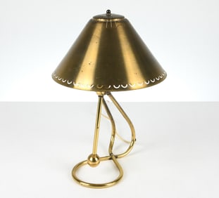 DANISH BRASS GIMBLE TABLE LAMP C. 1960S