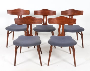 () KJAERNULF FOR NYRUP OAK DINING CHAIRS C. 1970S