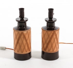 MID-CENTURY ITALIAN CERAMIC TABLE LAMPS C. 1970S